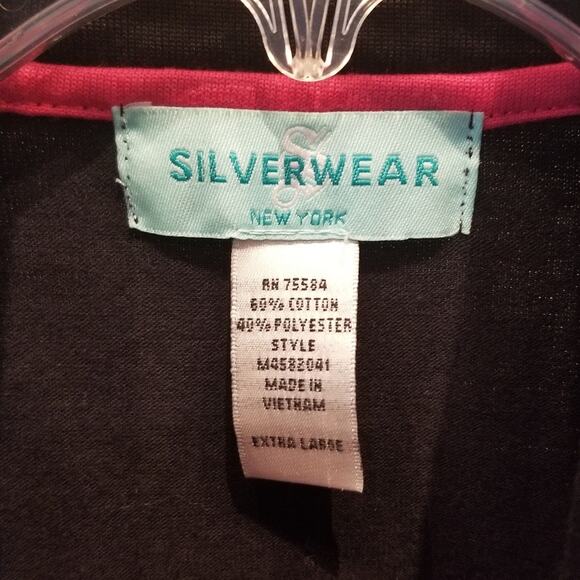 Silver wear Black Athletic Vest Workout Walking Running Gym Womens Size XL - Picture 4 of 5